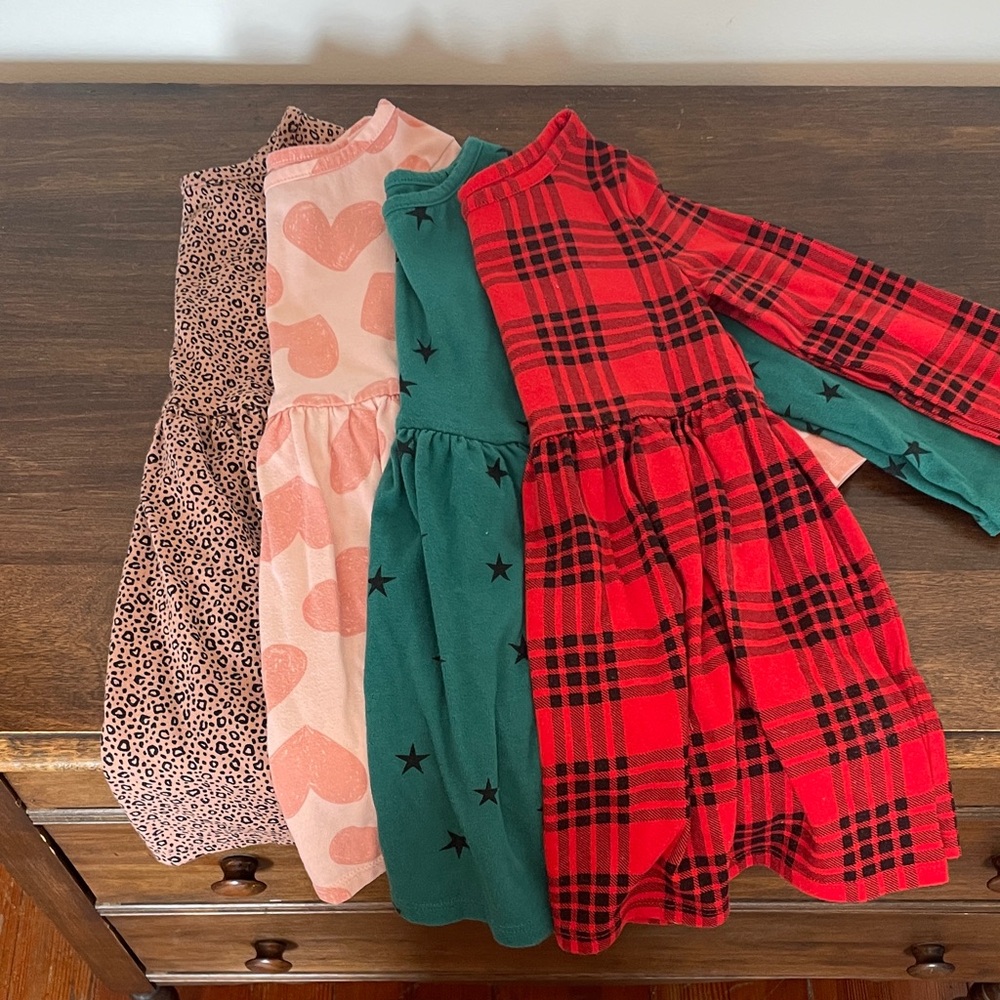 Set of four Girls' Long Sleeve Dresses Cat and Jack 4T